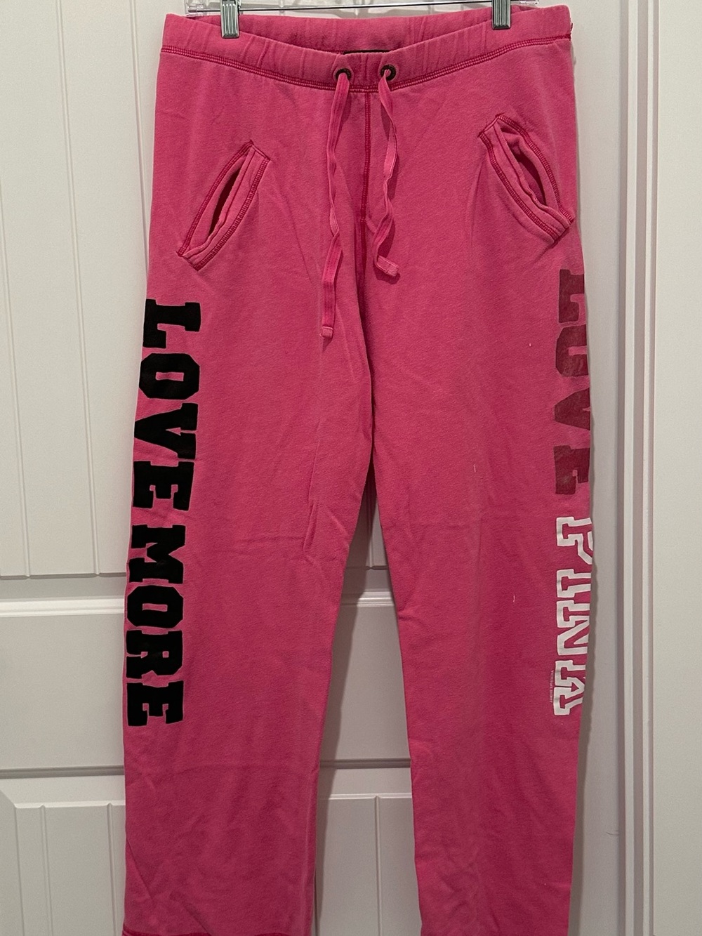 PINK VINTAGE Victoria's Secret Medium Pink Fleece Sweat Pants